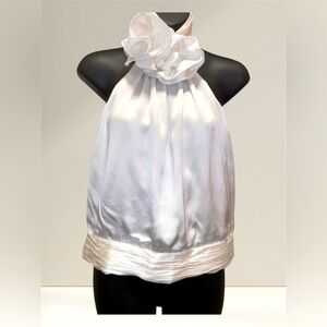 MANGO White Maxi-flower halter top size L